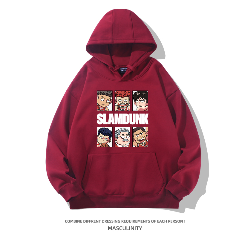 灌籃高手 2024秋冬新款親子情侶裝薄絨款連帽衛衣