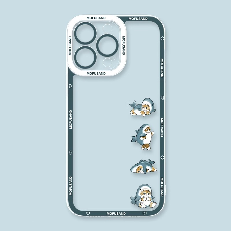 蘋果 系列Mofusand鯊魚貓天使眼透明防摔軟殼