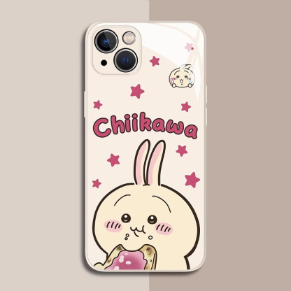 Chiikawa情侶新款高清全包防摔玻璃殼