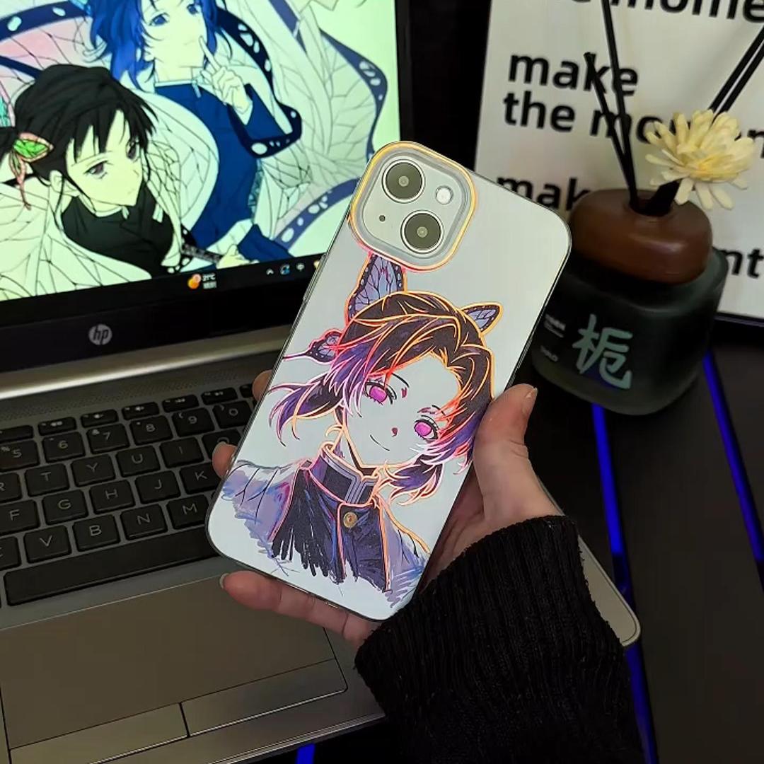 鬼滅之刃 極光/彩銀 線條漸變防摔手機殼