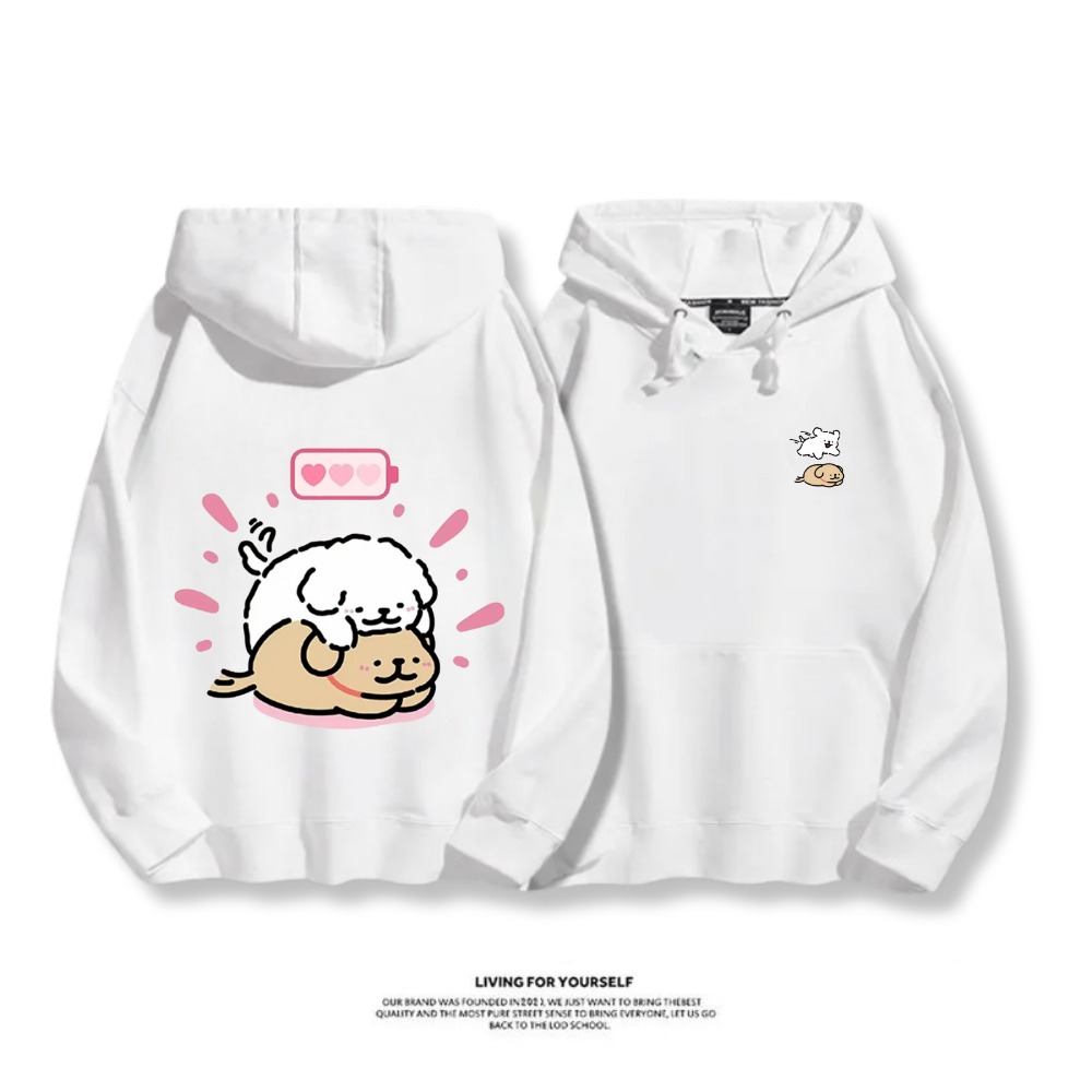 線條小狗 2025秋冬新款 親子情侶男女連帽衛衣