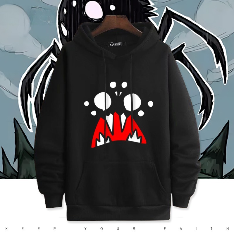 饑荒Q版小蜘蛛新款 親子情侶男女連帽衛衣