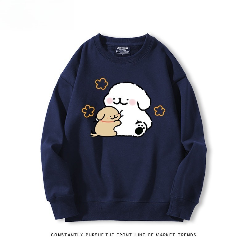 線條小狗 聯名親子情侶裝 圓領長袖