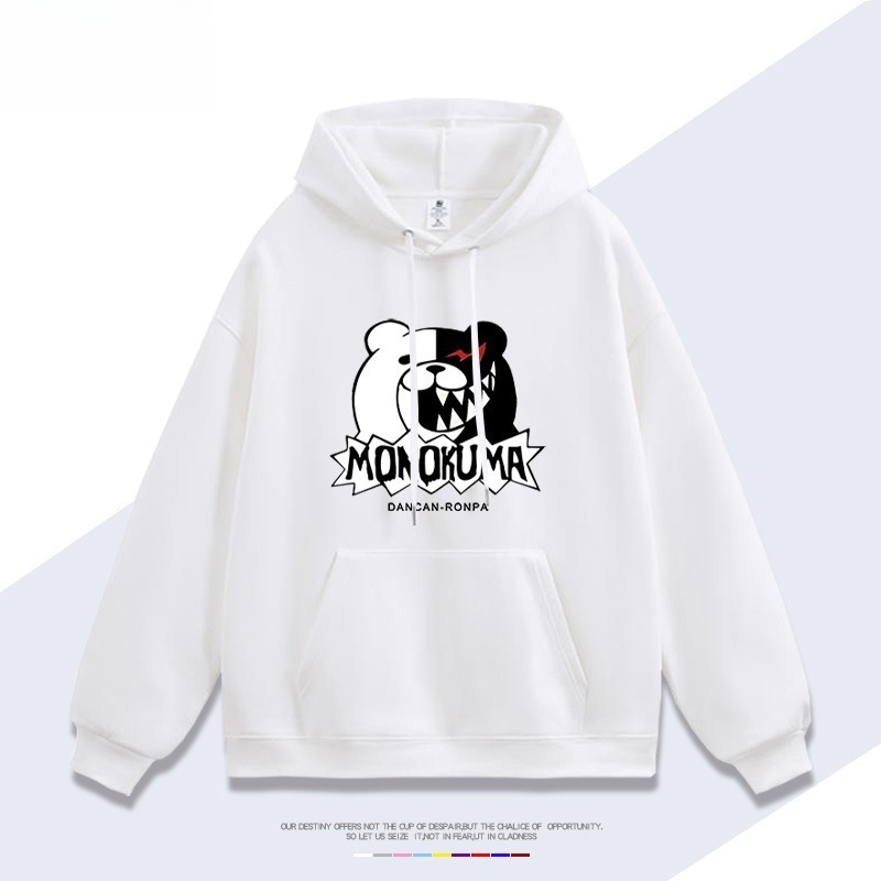 槍彈辯駁黑白熊新款 親子情侶男女連帽衛衣