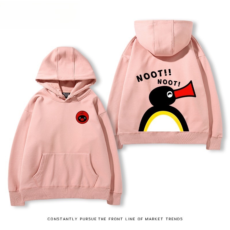 企鵝Pingu 秋冬新款 親子情侶男女連帽衛衣