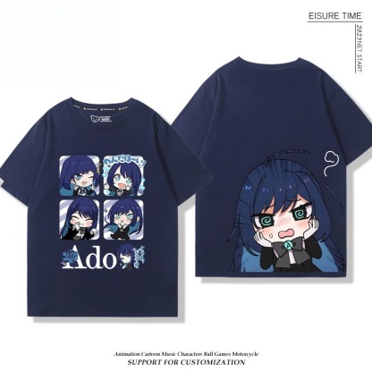 Ado歌手 2026親子情侶男女同款 印花短袖T恤