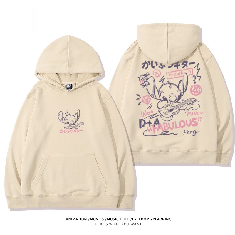 馴龍高手聯名史迪仔新款 親子情侶男女款連帽衛衣