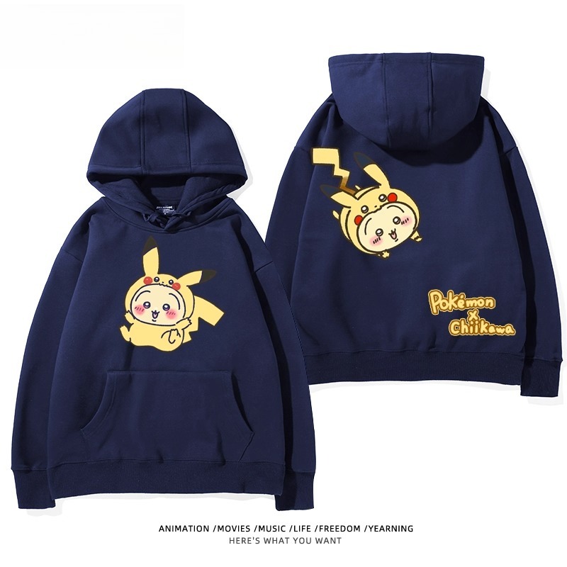 chiikawa X 寶可夢系列 聯名衛衣2025秋冬新款 親子情侶裝連帽衛衣