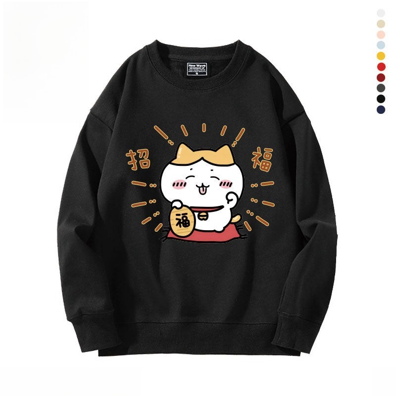 新年chiikawa 2026秋冬新款親子情侶裝 圓領長袖/連帽衛衣