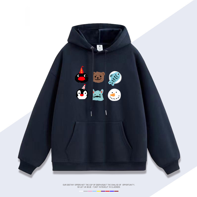 企鵝家族pingu 聯名衛衣2025秋冬新款 親子情侶裝連帽衛衣