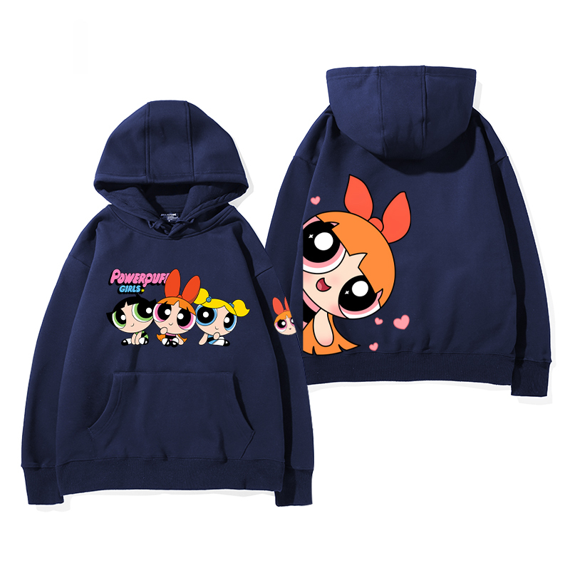 飛天小女警 2024秋冬新款親子情侶裝薄絨款連帽衛衣