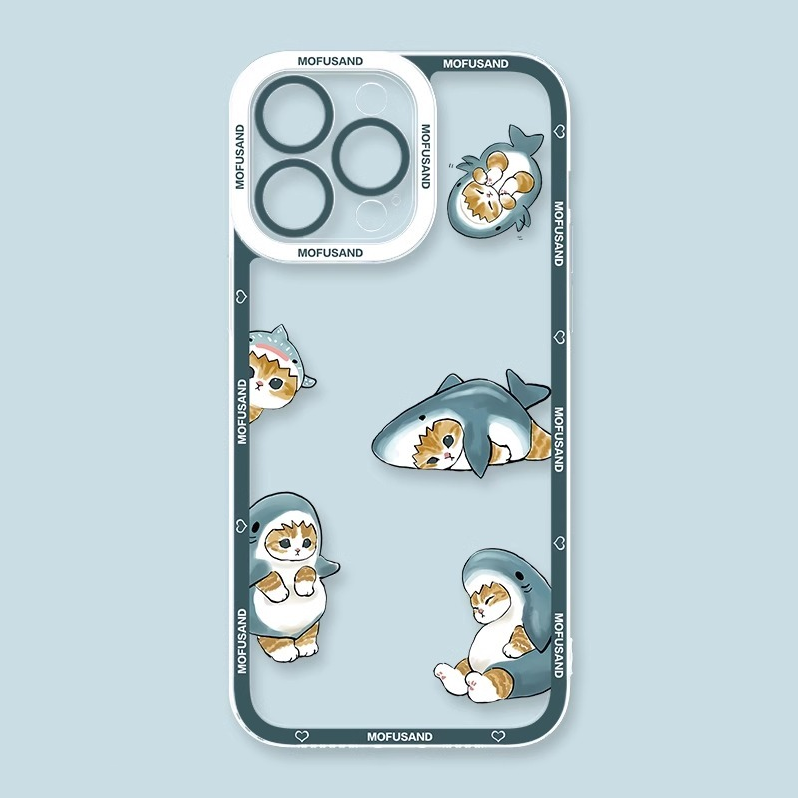 蘋果 系列Mofusand鯊魚貓天使眼透明防摔軟殼