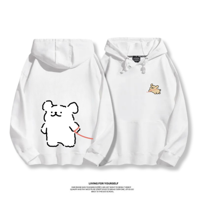線條小狗 2025秋冬新款 親子情侶男女連帽衛衣
