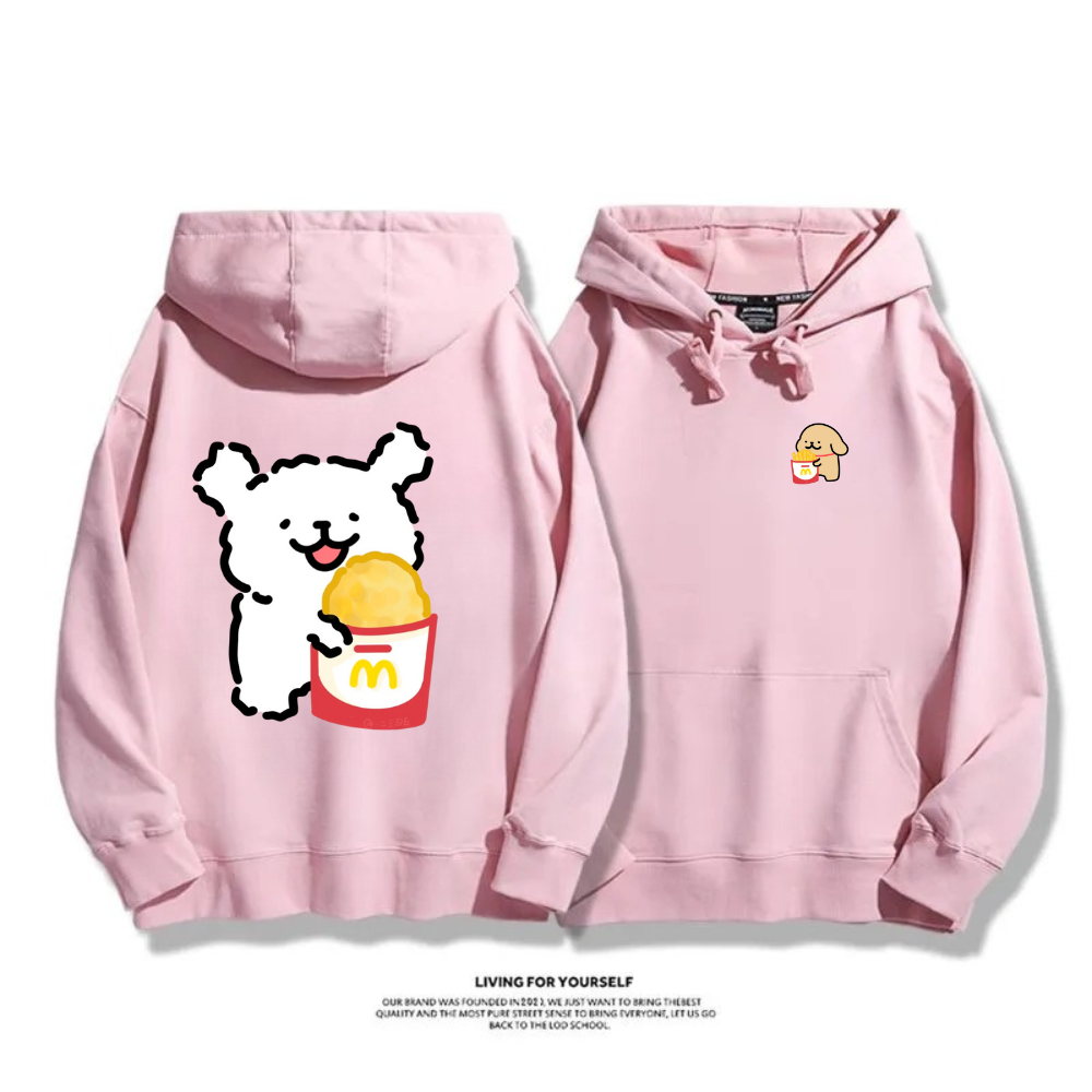 線條小狗 2025秋冬新款 親子情侶男女連帽衛衣