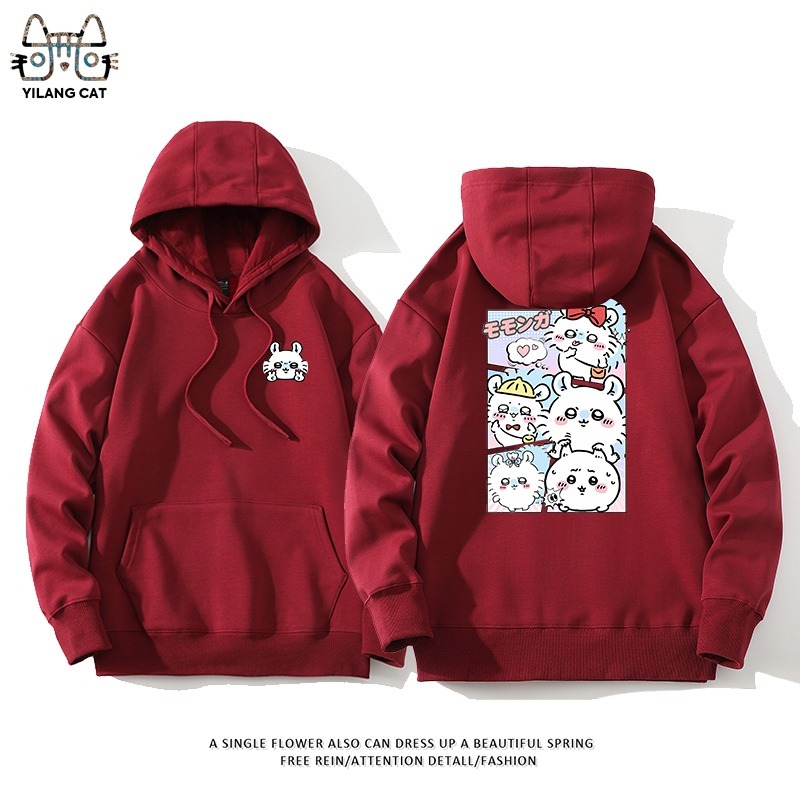 Chiikawa聯名衛衣2025秋冬新款親子情侶裝連帽衛衣