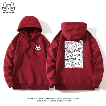 Chiikawa聯名衛衣2025秋冬新款親子情侶裝連帽衛衣