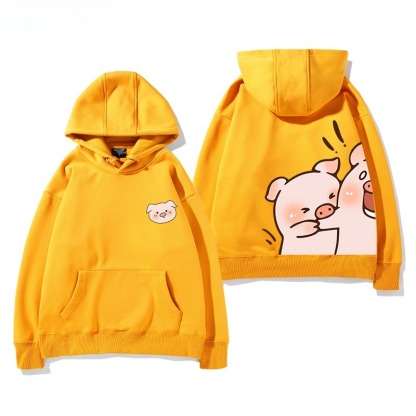 LuLu豬新款 親子情侶男女連帽衛衣