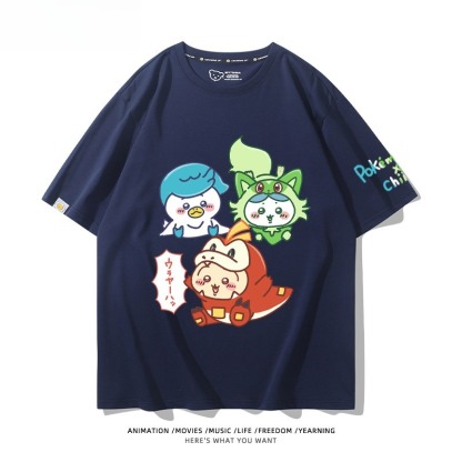Chiikawa X 寶可夢 2026親子情侶男女同款 印花短袖T恤