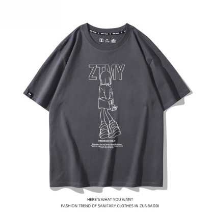 永遠是深夜有多好 2026親子情侶男女同款 印花短袖T恤