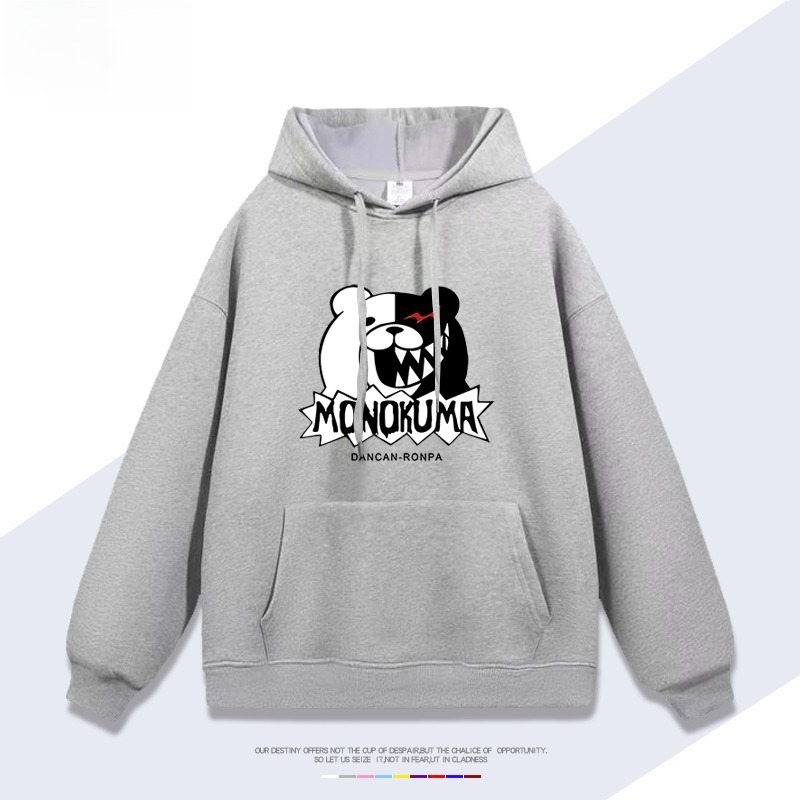 槍彈辯駁黑白熊新款 親子情侶男女連帽衛衣