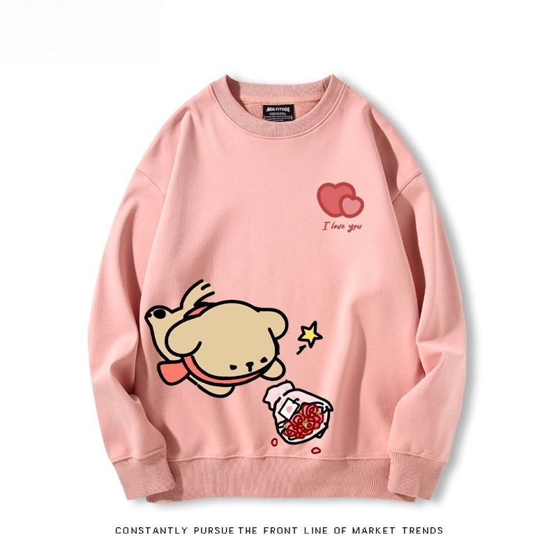 線條小狗 聯名親子情侶裝 圓領長袖