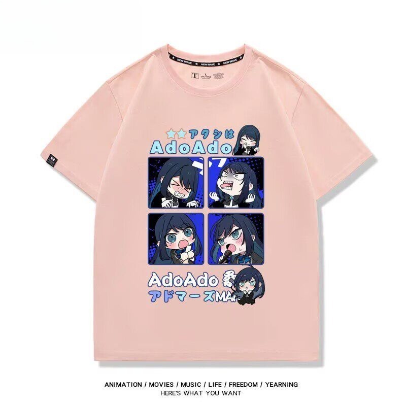 Ado歌手 2026親子情侶男女同款 印花短袖T恤