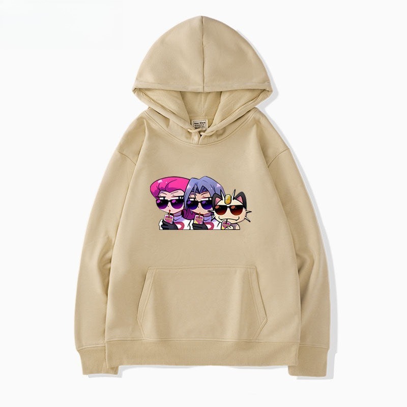 寶可夢火箭隊 聯名衛衣新款 親子情侶裝連帽衛衣