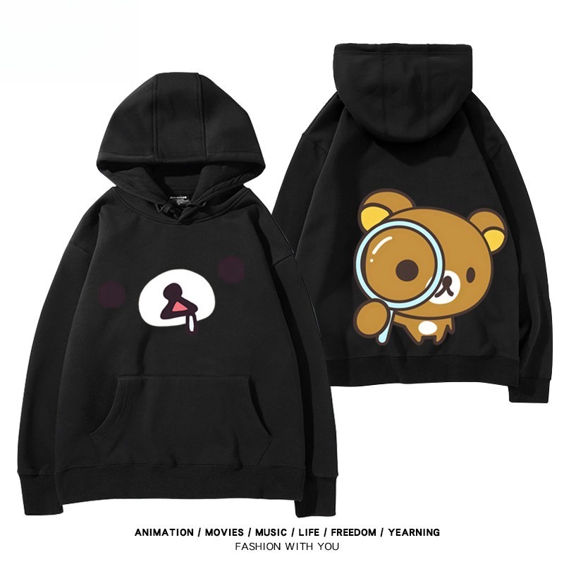 日系拉拉熊 聯名衛衣新款 親子情侶裝連帽衛衣