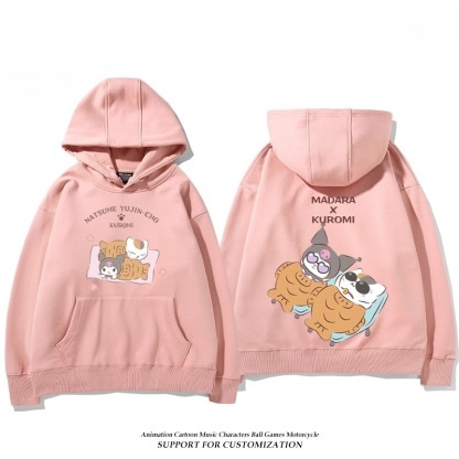 夏目友人帳貓咪老師X三麗鷗新款 親子情侶男女連帽衛衣