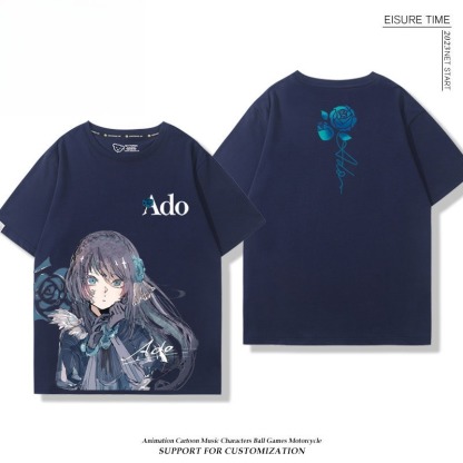 Ado歌手 2026親子情侶男女同款 印花短袖T恤