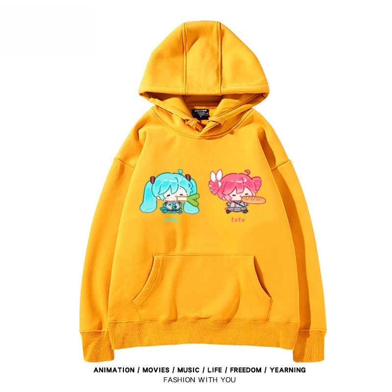 初音未來X重音Teto新款 親子情侶男女連帽衛衣