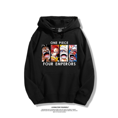 航海王四皇聯名衛衣2023秋冬新款親子情侶裝薄絨款連帽衛衣