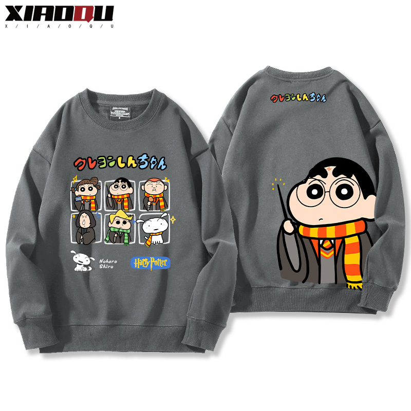 蠟筆小新聯名西遊記哈利波特玩具總動員小葵巴斯光年赫敏 2024親子情侶裝 圓領長袖