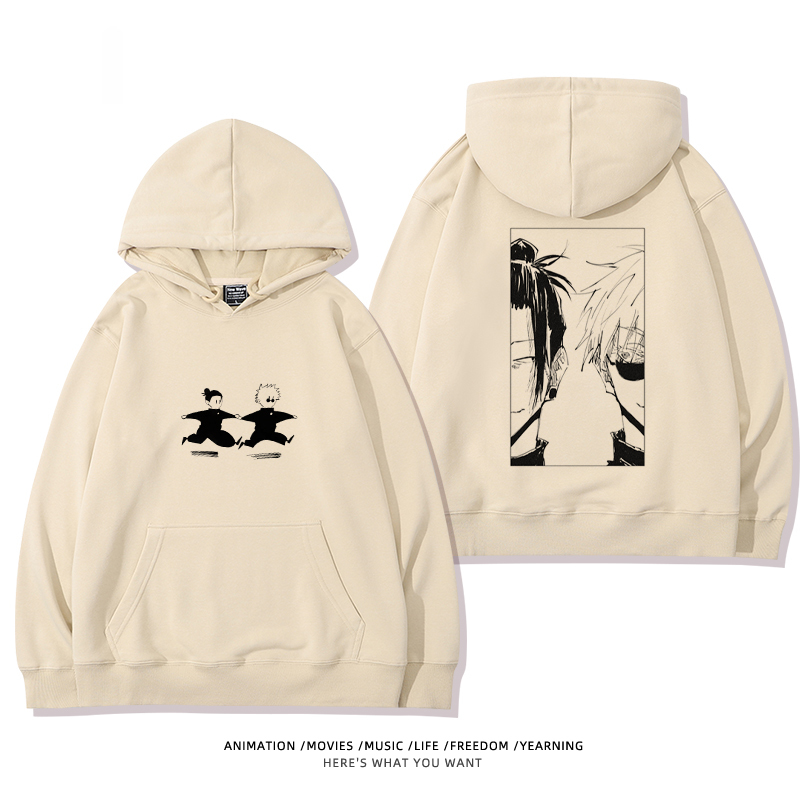 咒術迴戰聯名衛衣2024秋冬新款親子情侶裝薄絨款連帽衛衣