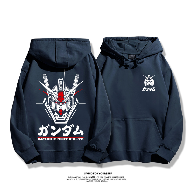 機動戰士鋼彈聯名衛衣2023秋冬新款親子情侶裝薄絨款連帽衛衣