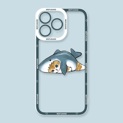 蘋果 系列Mofusand鯊魚貓天使眼透明防摔軟殼