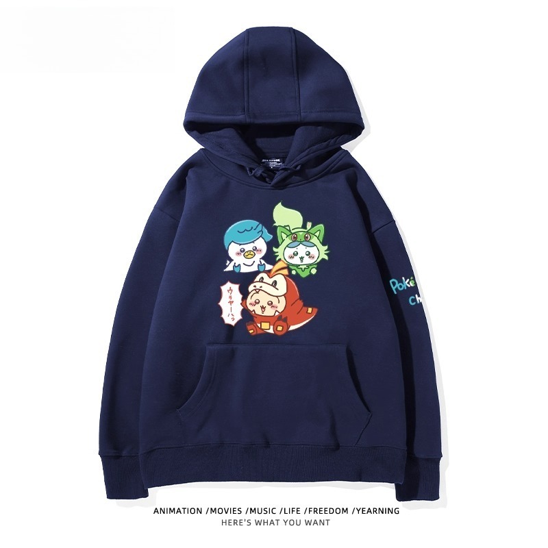 chiikawa X 寶可夢系列 聯名衛衣2025秋冬新款 親子情侶裝連帽衛衣