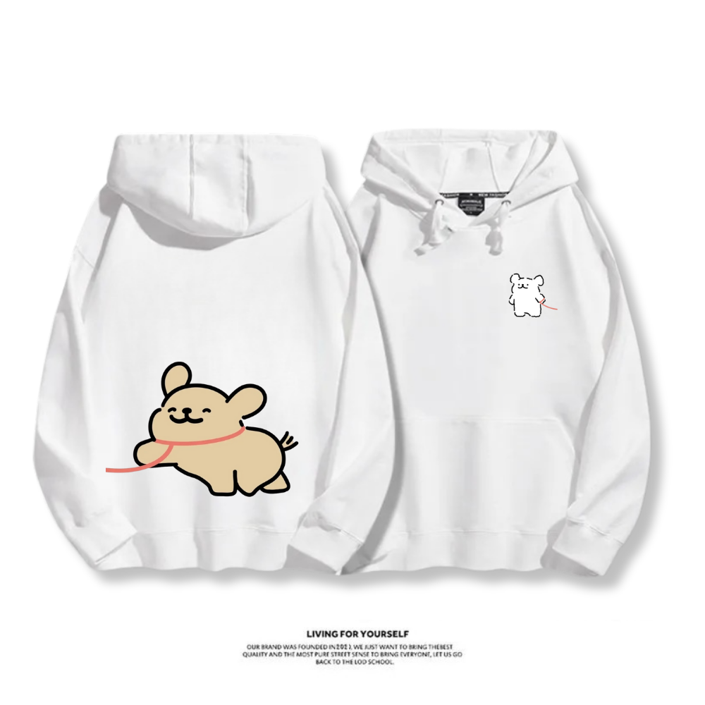 線條小狗 2025秋冬新款 親子情侶男女連帽衛衣