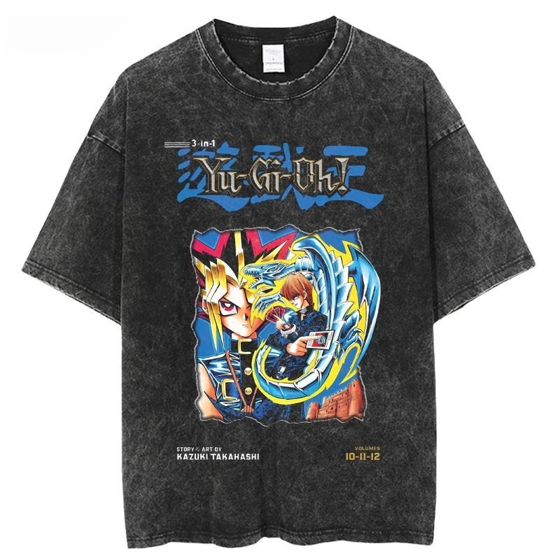 遊戲王水洗做舊  印花水洗短袖