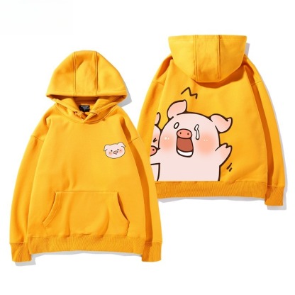 LuLu豬新款 親子情侶男女連帽衛衣