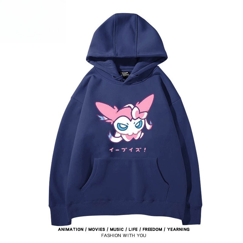 寶可夢伊布家族 聯名衛衣秋冬新款親子情侶裝連帽衛衣
