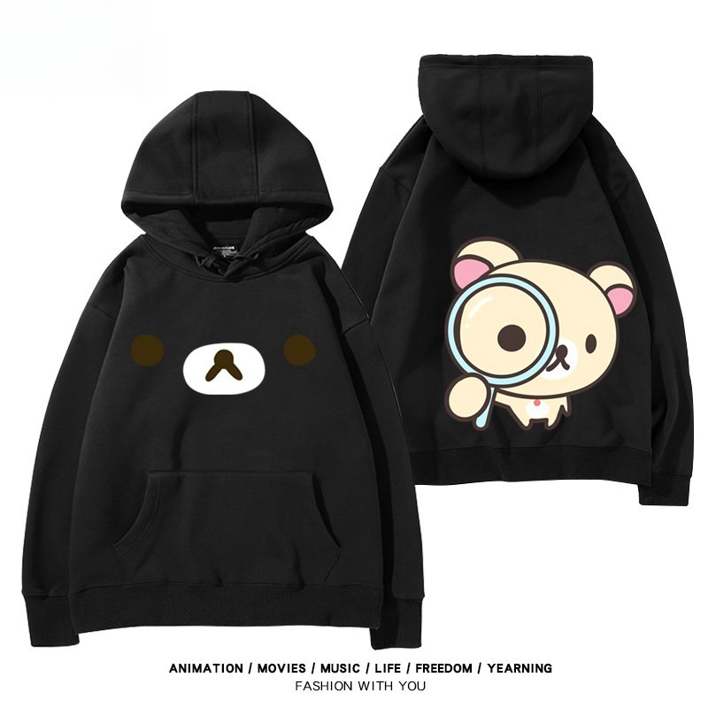 日系拉拉熊 聯名衛衣新款 親子情侶裝連帽衛衣