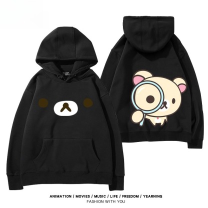 日系拉拉熊 聯名衛衣新款 親子情侶裝連帽衛衣