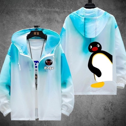 企鵝家族Pingu 輕薄透氣漸變防曬衣外套