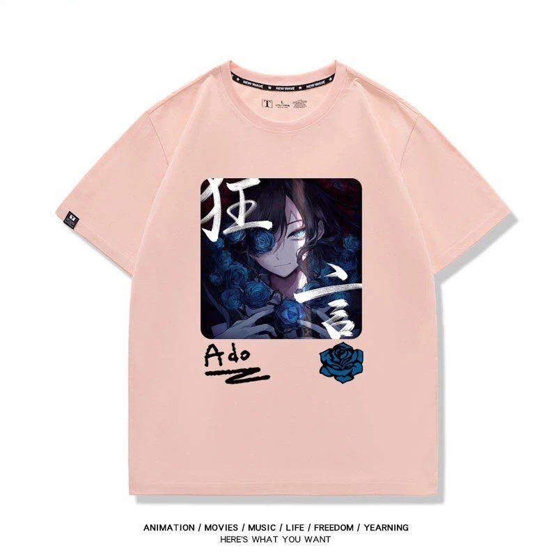 Ado歌手 2026親子情侶男女同款 印花短袖T恤