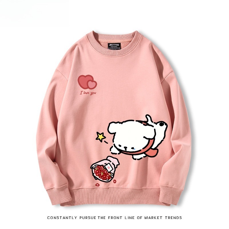 線條小狗 聯名親子情侶裝 圓領長袖