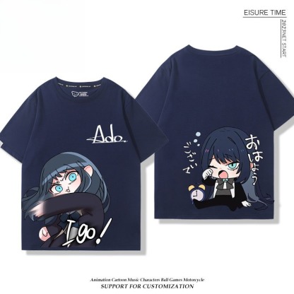 Ado歌手 2026親子情侶男女同款 印花短袖T恤