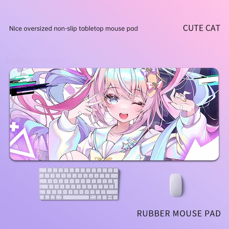 主播女孩重度依賴 主題桌墊 布質滑鼠墊