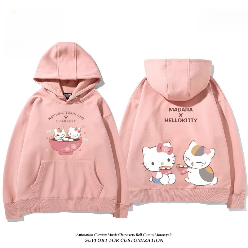 夏目友人帳貓咪老師X三麗鷗新款 親子情侶男女連帽衛衣