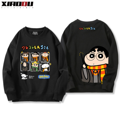 蠟筆小新聯名西遊記哈利波特玩具總動員小葵巴斯光年赫敏 2024親子情侶裝 圓領長袖